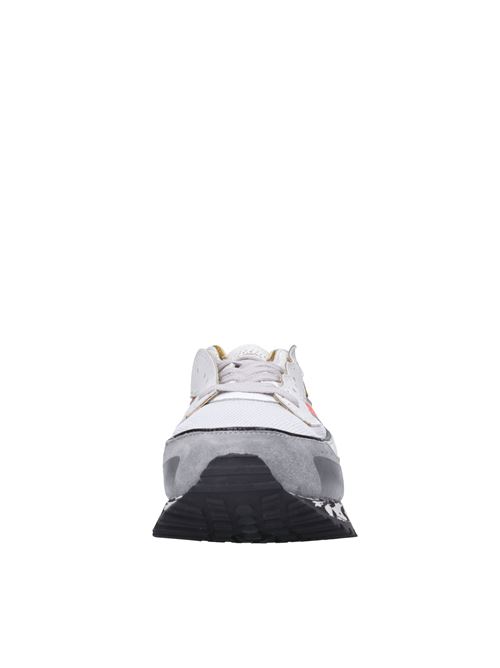 Sneakers in pelle e tessuto HIDNANDER | THREEDOME.ZERO HE1MS230 310BIANCO-GRIGIO-ARANCIO-MARRONE